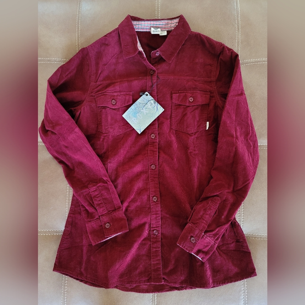 NWT Roxy Corduroy Button Up